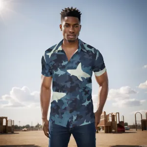 All-Over Print Men's Shirt j3 shark, print