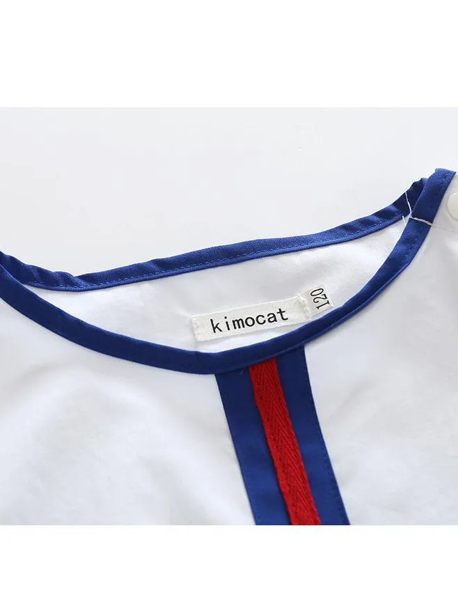 Baby Little Boy Summer 2-Piece Casual Outfits Color Blocking T-Shirt  Shorts