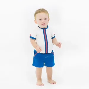 Baby Little Boy Summer 2-Piece Casual Outfits Color Blocking T-Shirt  Shorts