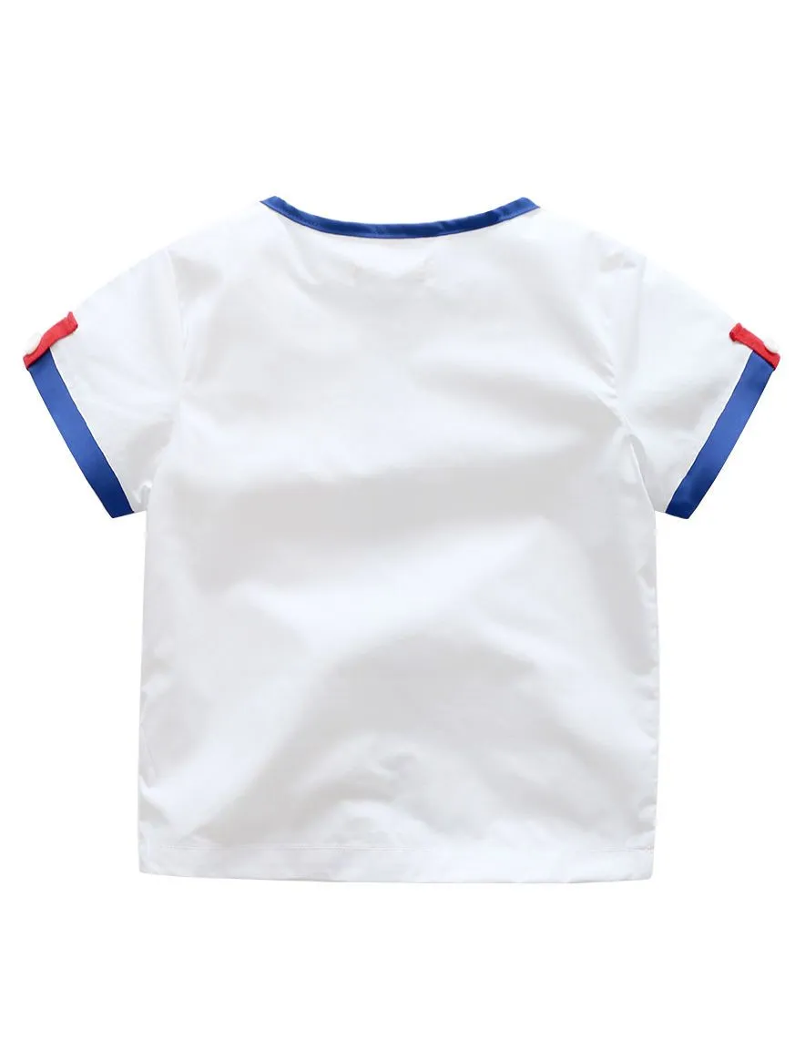 Baby Little Boy Summer 2-Piece Casual Outfits Color Blocking T-Shirt  Shorts