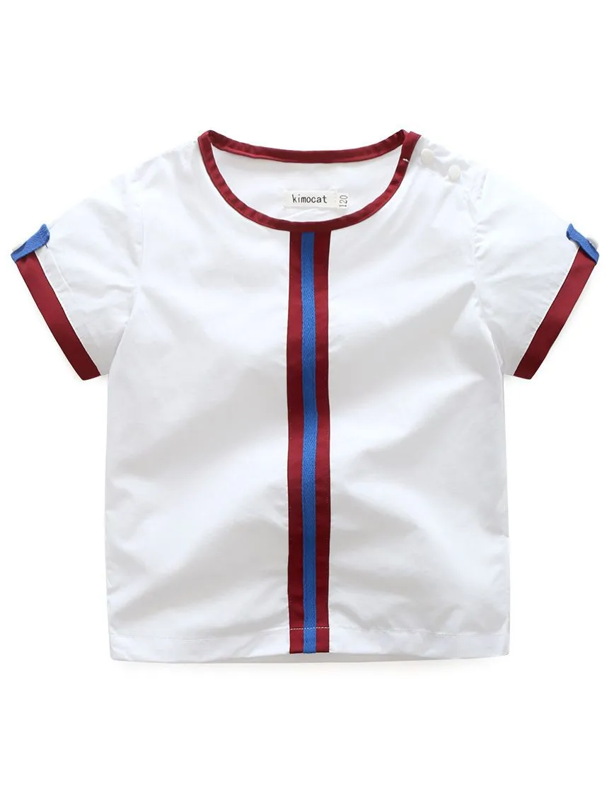 Baby Little Boy Summer 2-Piece Casual Outfits Color Blocking T-Shirt  Shorts