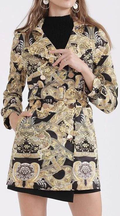 Baroque Double-Breasted Short Coat