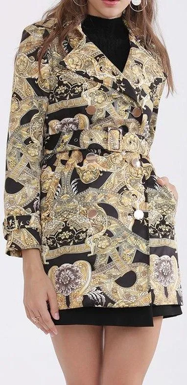 Baroque Double-Breasted Short Coat