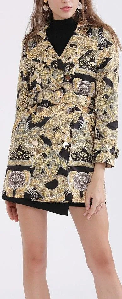 Baroque Double-Breasted Short Coat