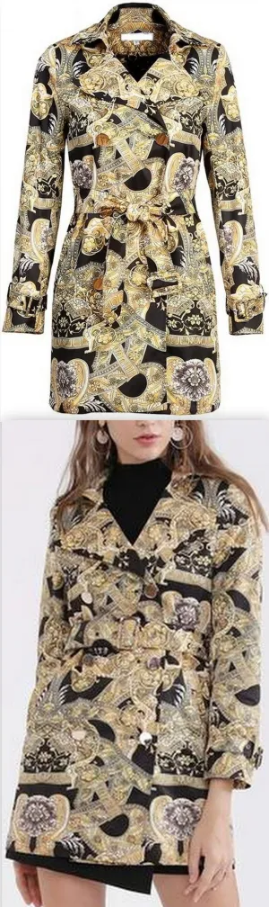 Baroque Double-Breasted Short Coat