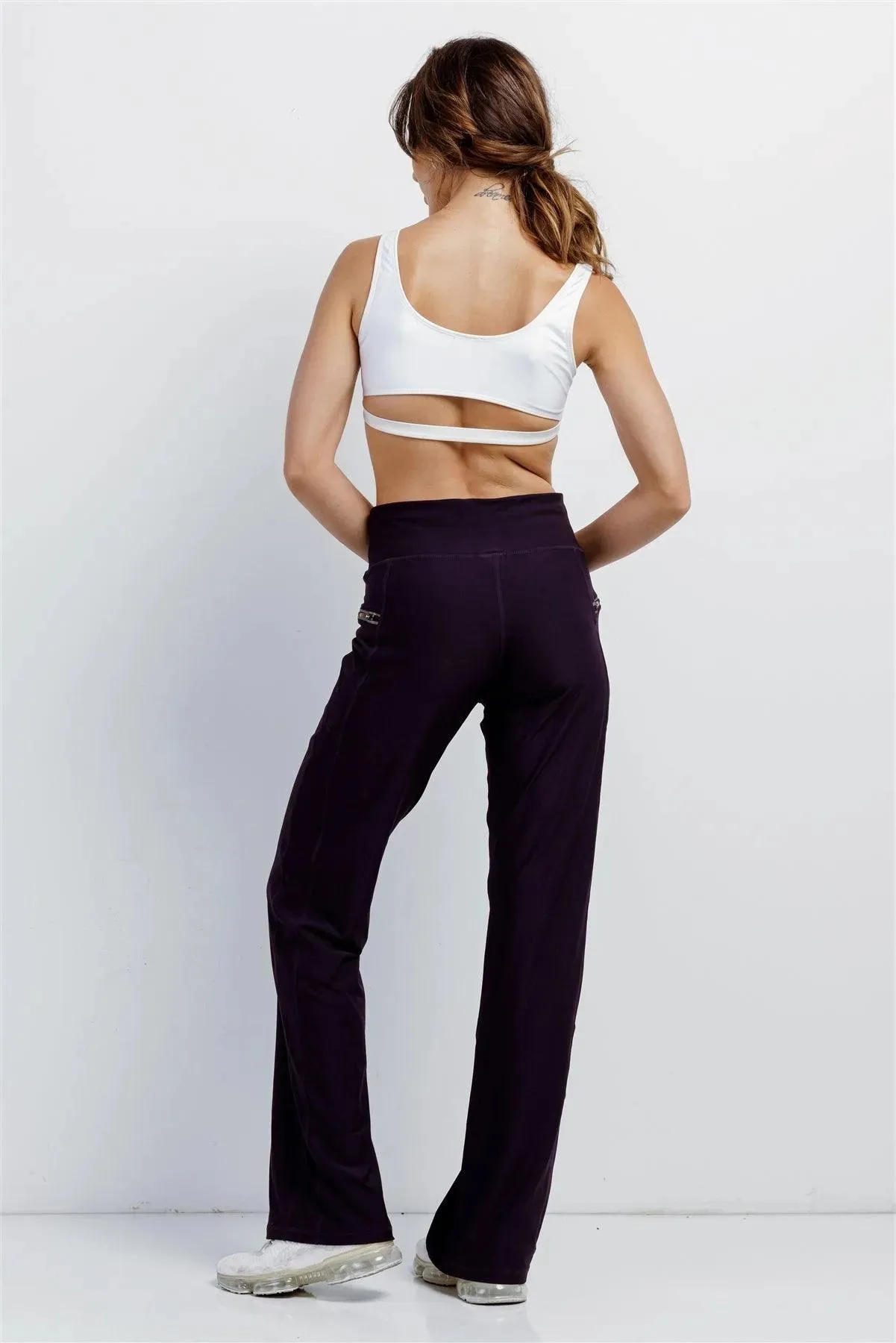 Black Berry Active Sporty Wide Leg Pants /1-2-2-1