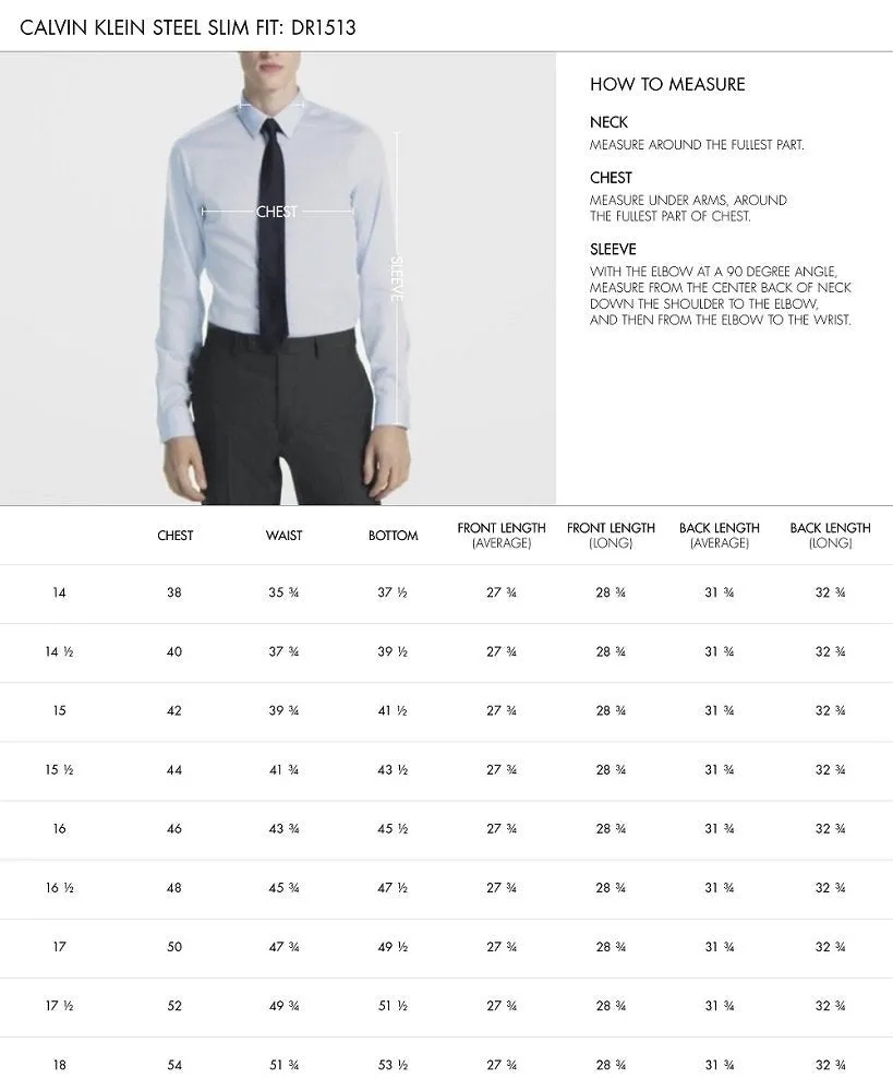 Calvin Klein Men's Dress Shirt Slim Fit Non Iron Stretch Solid, White, 16.5" Neck 34"-35" Sleeve