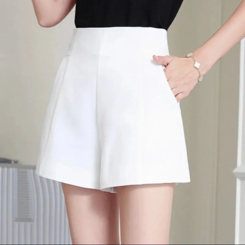 Chic Women Shorts Spring Summer High Waist A-line Chiffon