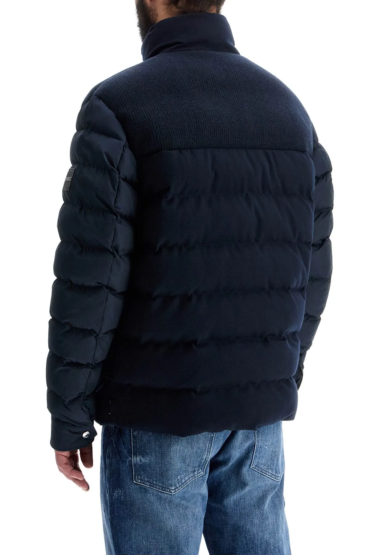 dark blue high collar padded coat h-clanello 50524971 DARK BLUE