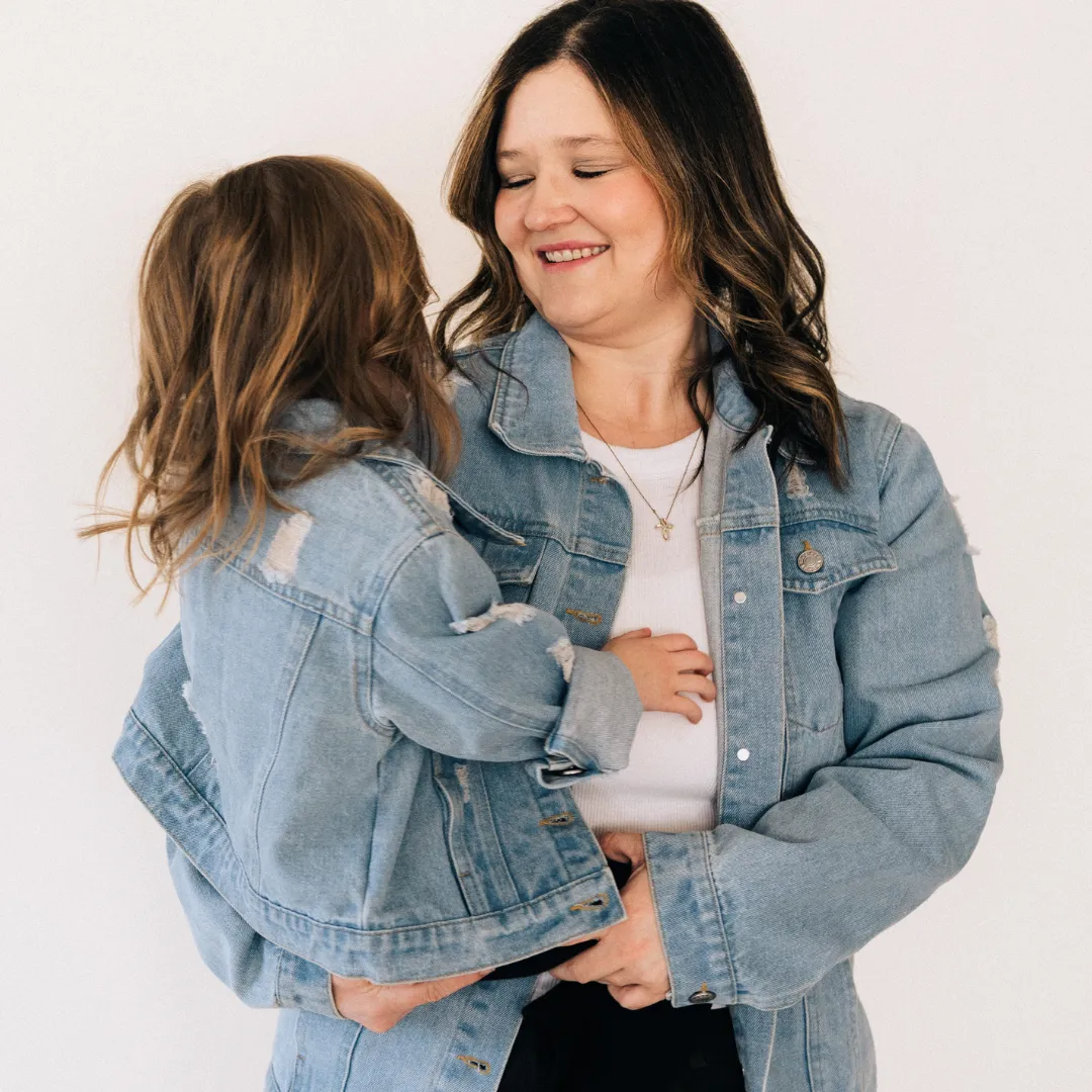 Distressed Denim Jean Jacket