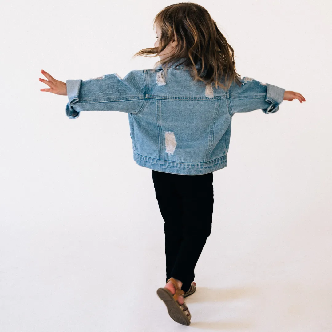 Distressed Denim Jean Jacket