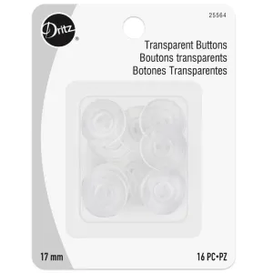 Dritz, Transparent Buttons (16pc) - 17mm