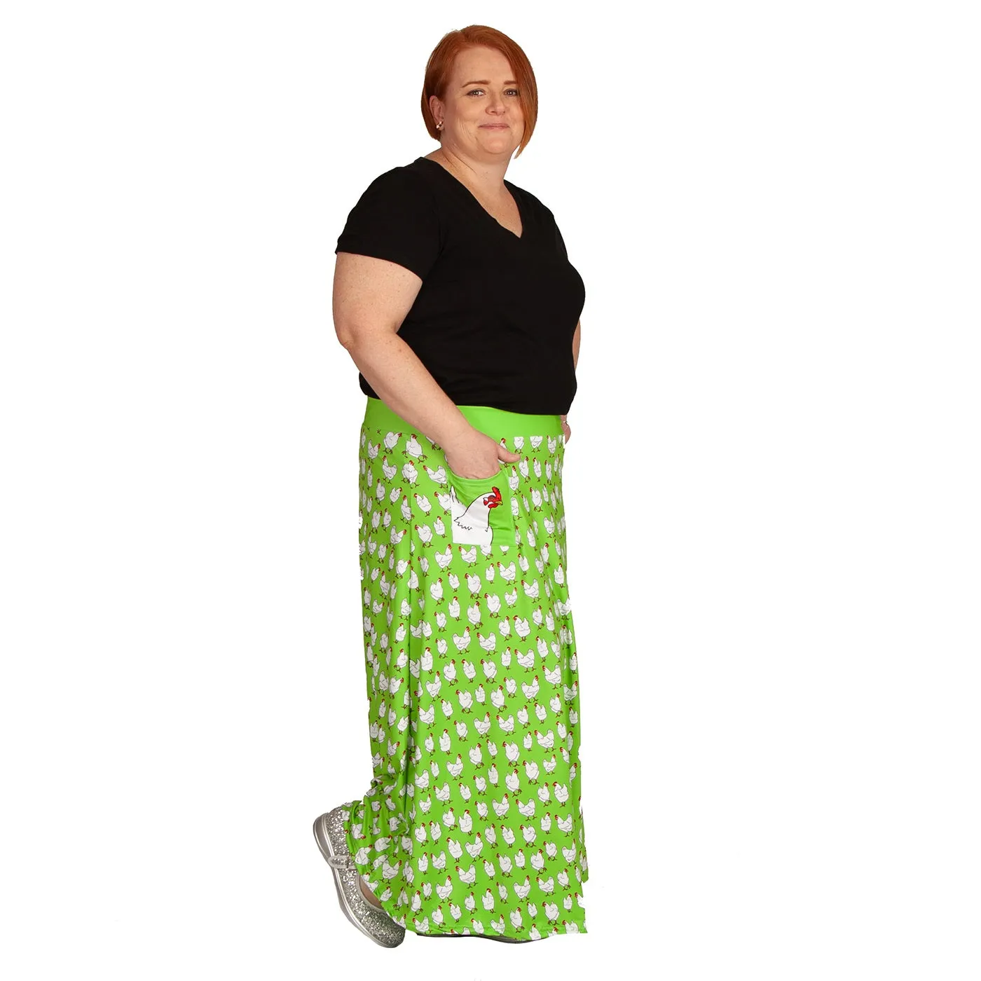 Flock Maxi Skirt With Pockets