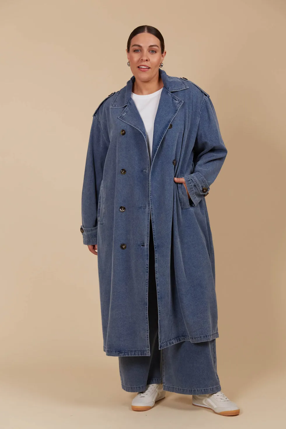 Freya Trench Coat - Denim PREORDER MID MARCH
