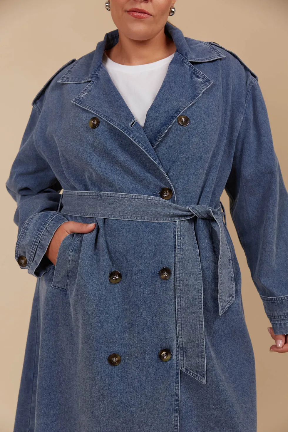 Freya Trench Coat - Denim PREORDER MID MARCH