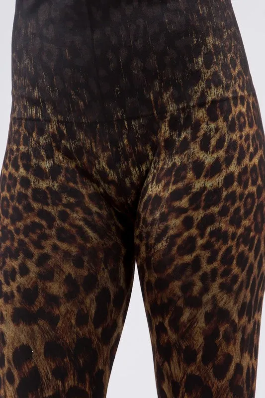 High Waist Full Length Legging with Ombre Jaguar Print