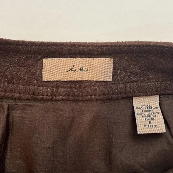 I.E Vintage Genuine Leather Suede Skirt