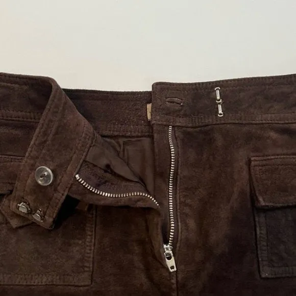 I.E Vintage Genuine Leather Suede Skirt