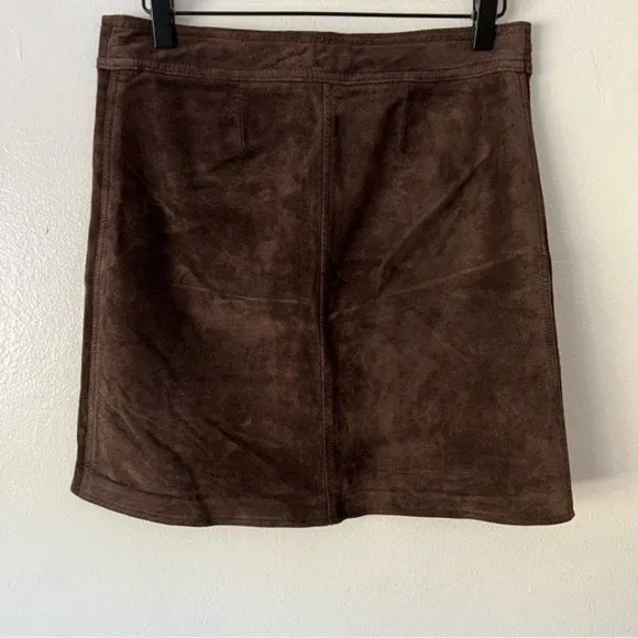 I.E Vintage Genuine Leather Suede Skirt