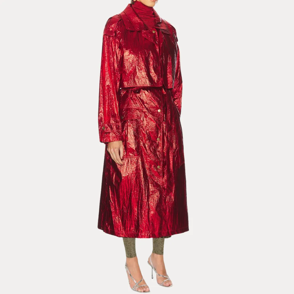 Isabel Marant Laika Trenchcoat - Metallic Red