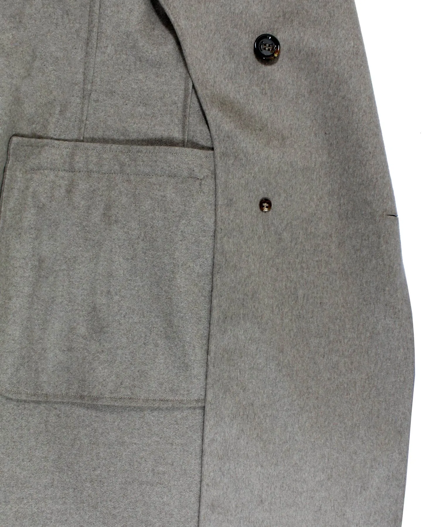 Kired Kiton Cashmere Long Coat Beige Double Breasted Overcoat EU 50 / US 40