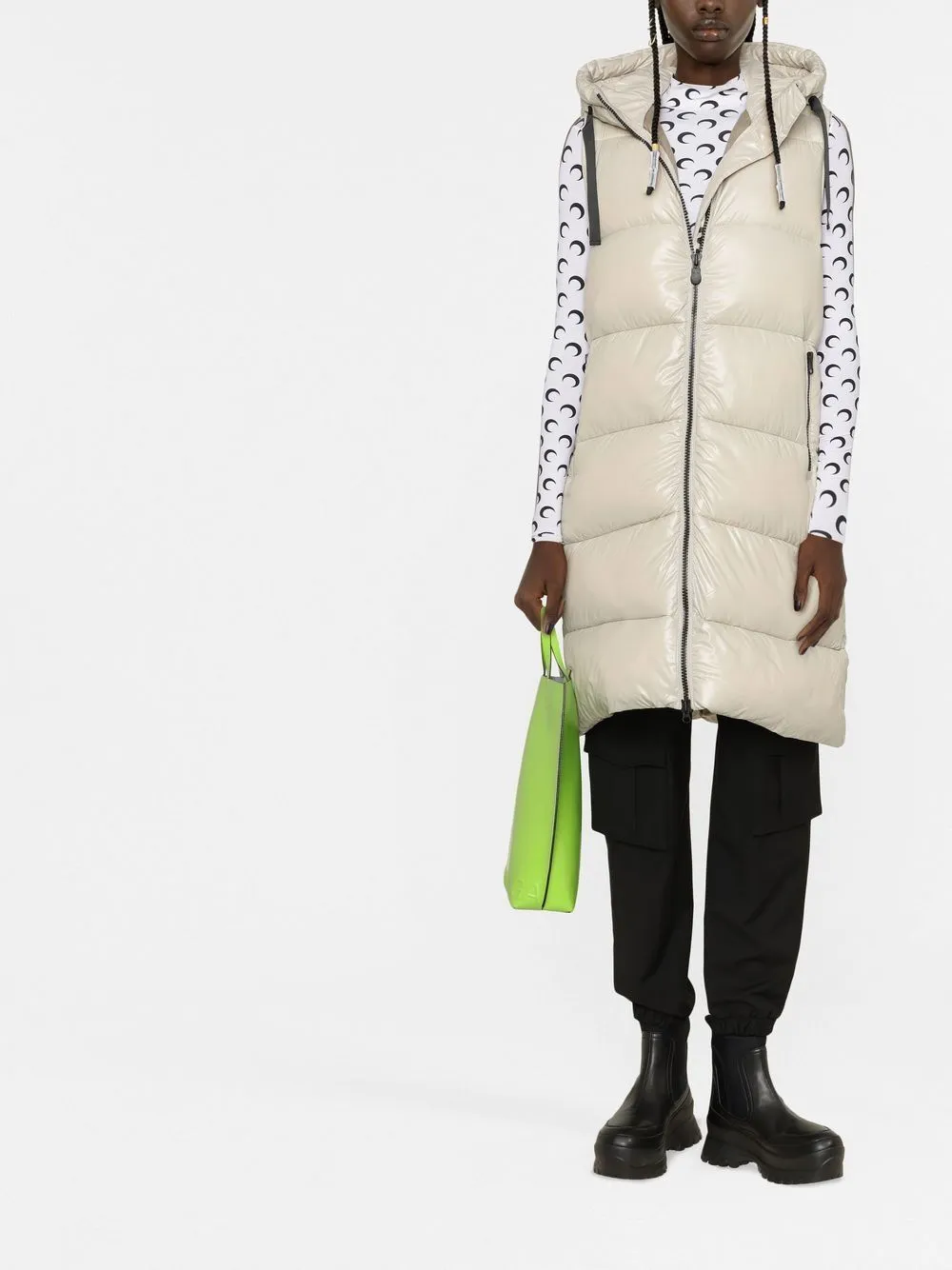 long puffer gilet