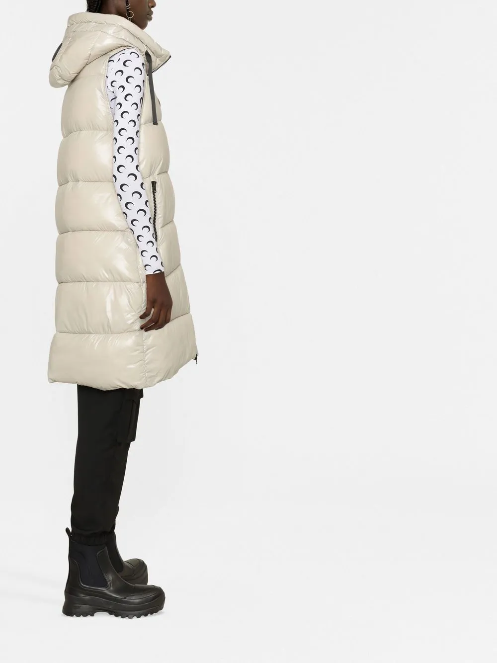 long puffer gilet