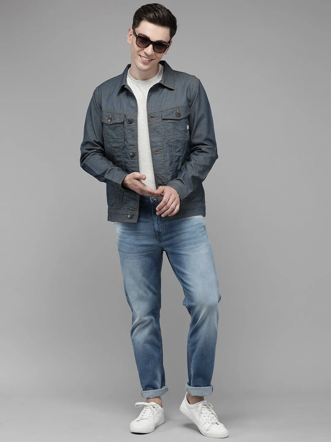 Men Indigo Lightweight Denim Jacket