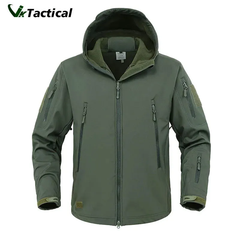 Mens Military Shark Skin Soft Shell Tactical Windproof Waterproof Combat Jacket
