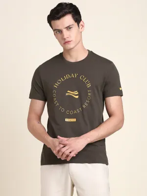 Men's Olive Print T-shirt
