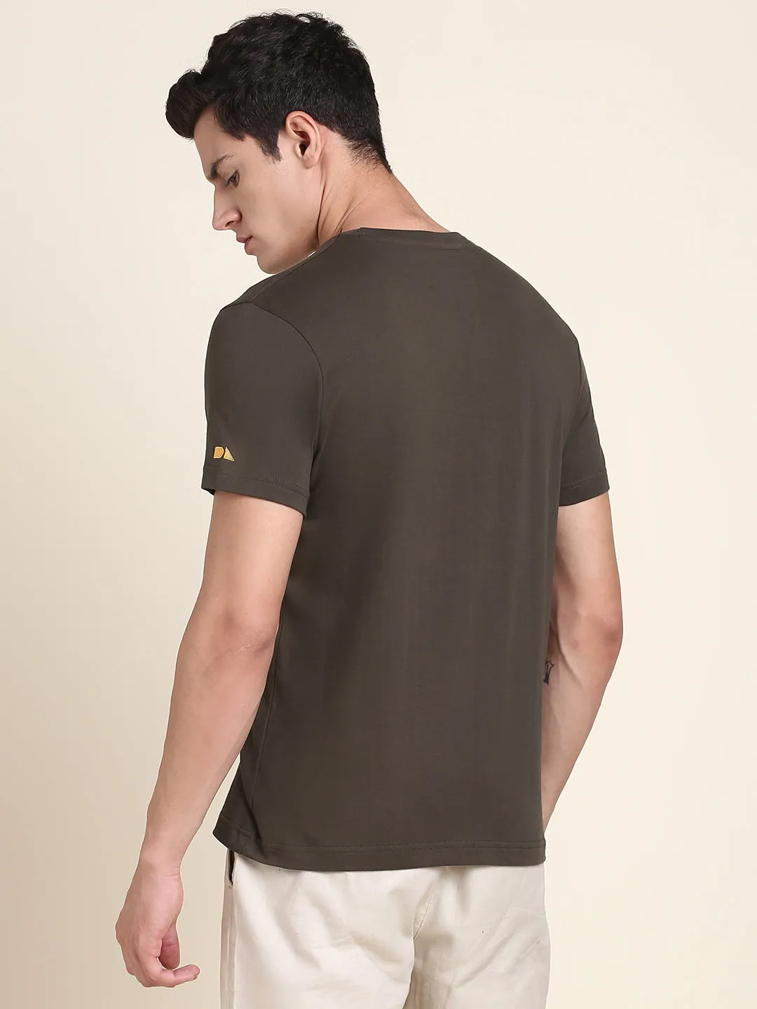 Men's Olive Print T-shirt