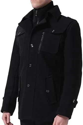 Mens Wool Coats Winter Tweed Trench Coat Casual Peacoats Regular Fit Outerwear Jacket   133328
