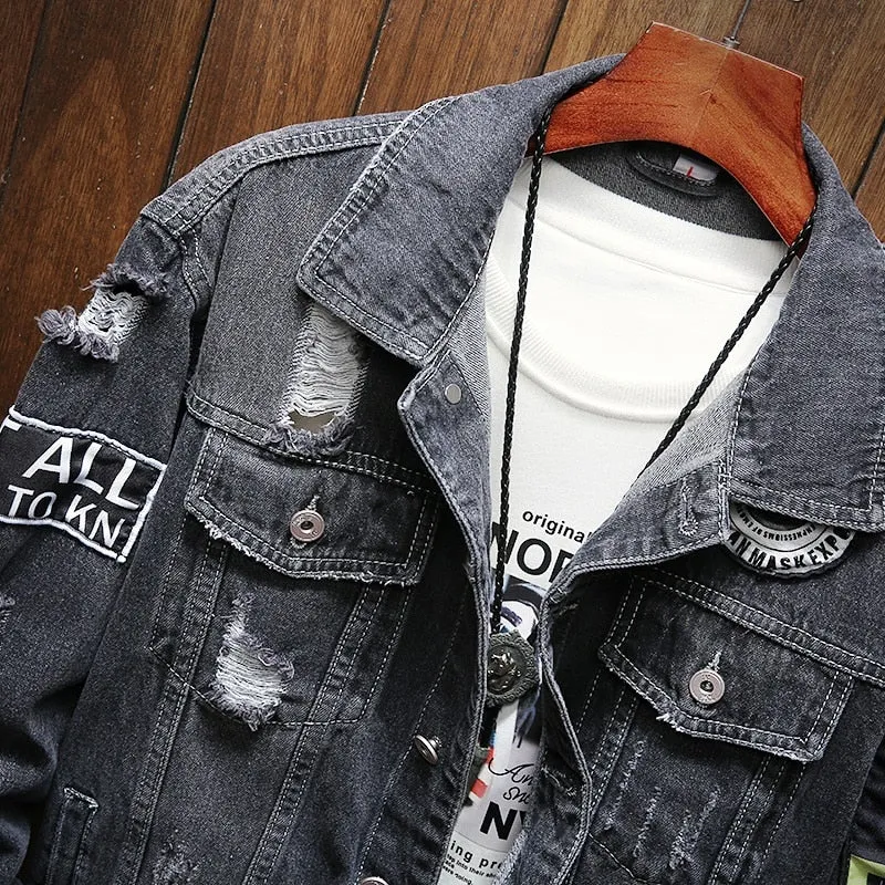 New Fashion Men's Denim Patch Jackets