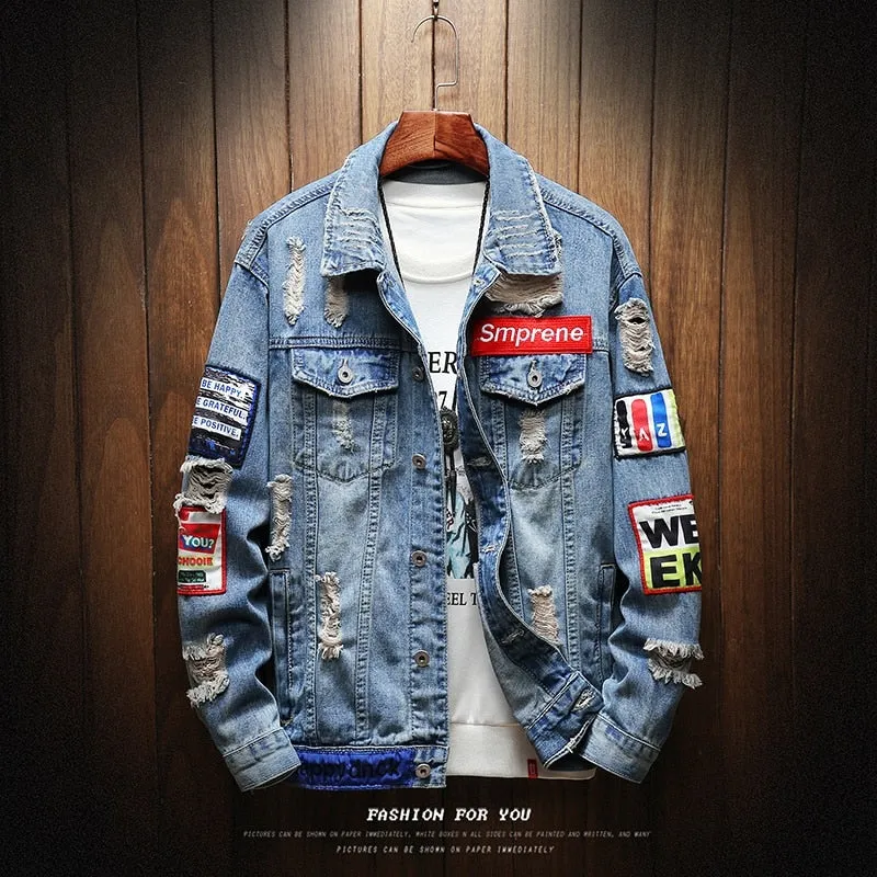 New Fashion Men's Denim Patch Jackets