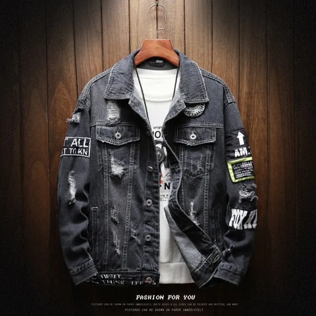 New Fashion Men's Denim Patch Jackets