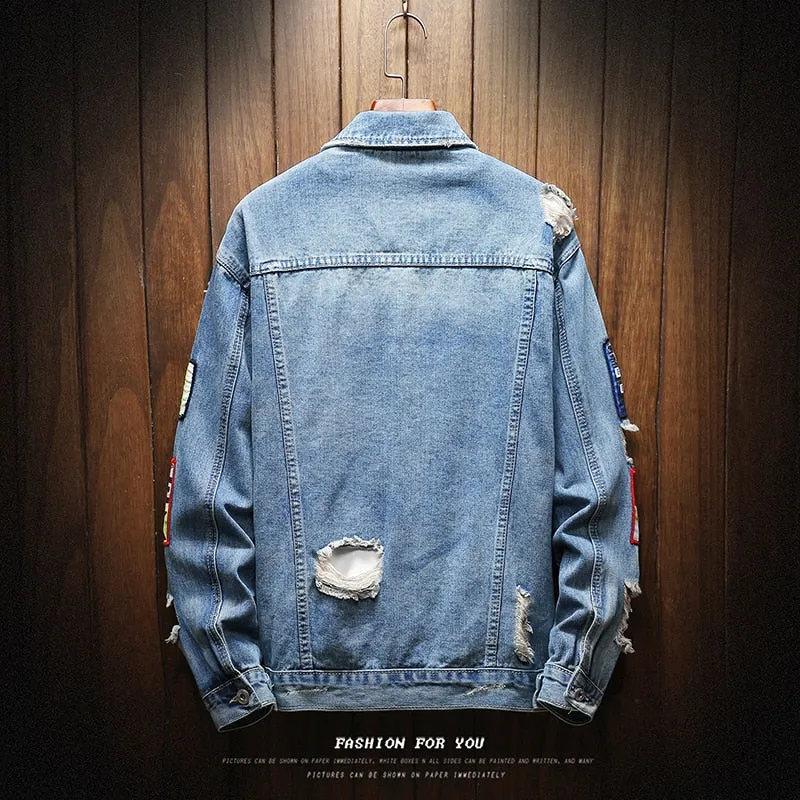 New Fashion Men's Denim Patch Jackets