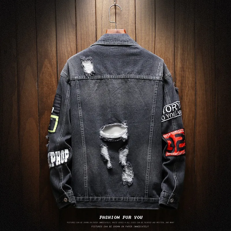 New Fashion Men's Denim Patch Jackets