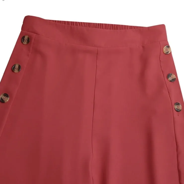 New Style Ladies Middle Waist Pant Wide Leg Trouser
