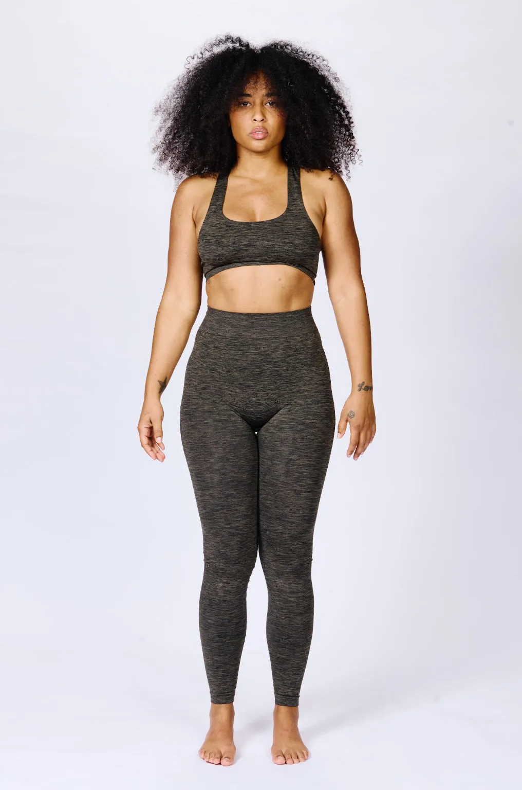 NURTURING Full Length Leggings | Olive Marl