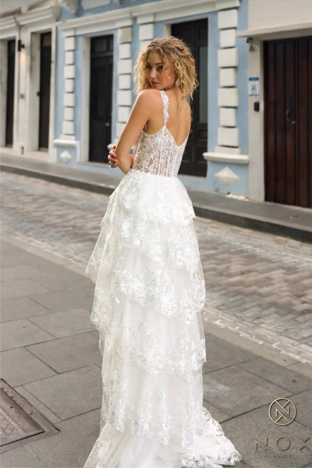 Off Shoulder  A Line Ruffle Slit Prom Dress_T1335