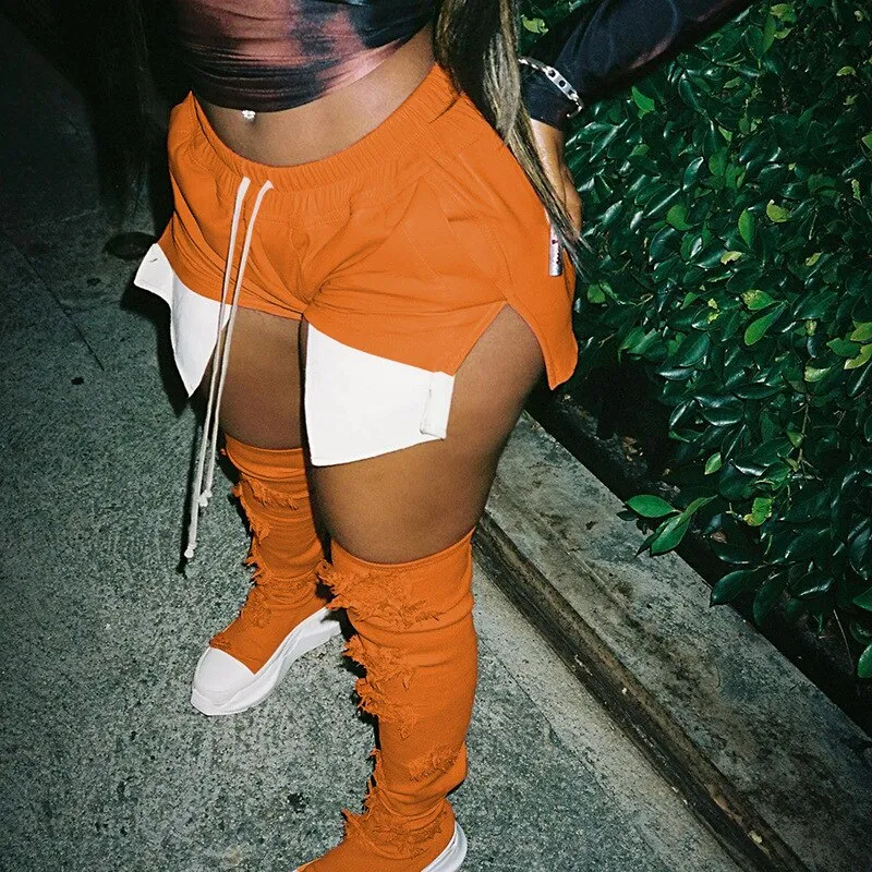 PU SIDE POCKET  PARTY WEAR SHORTS