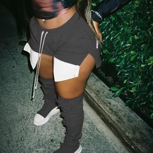 PU SIDE POCKET  PARTY WEAR SHORTS