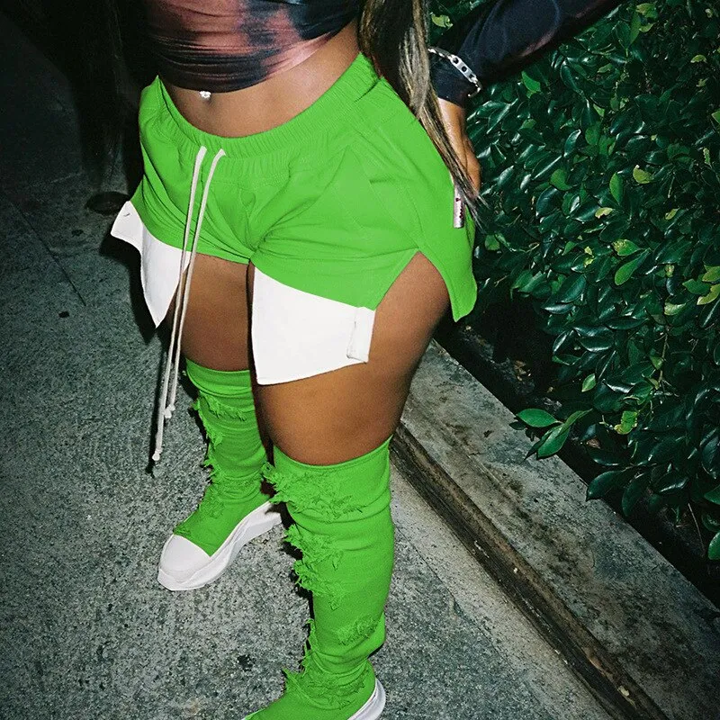 PU SIDE POCKET  PARTY WEAR SHORTS