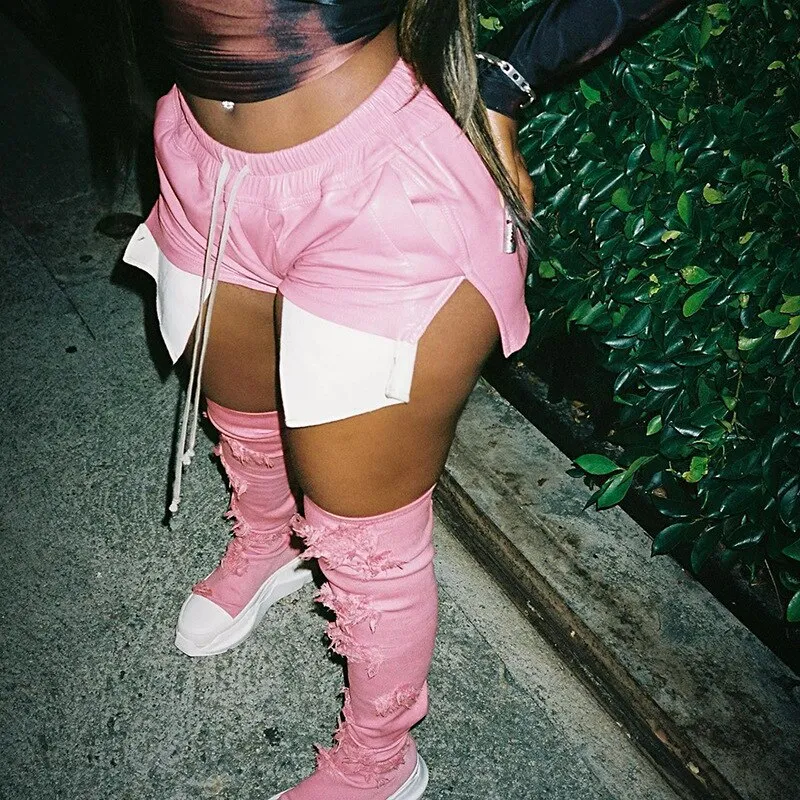 PU SIDE POCKET  PARTY WEAR SHORTS