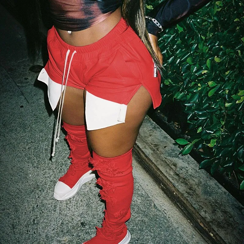 PU SIDE POCKET  PARTY WEAR SHORTS