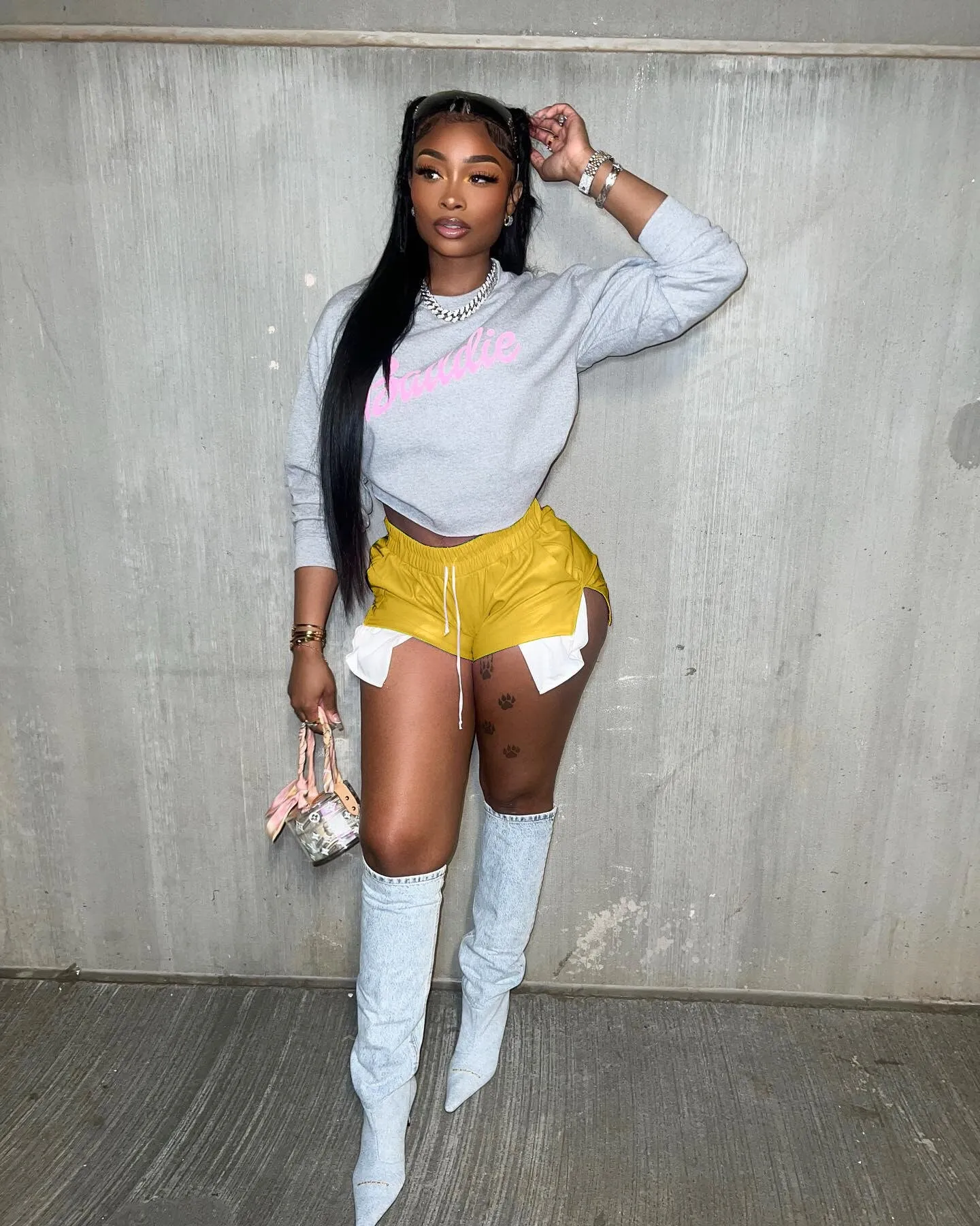 PU SIDE POCKET  PARTY WEAR SHORTS