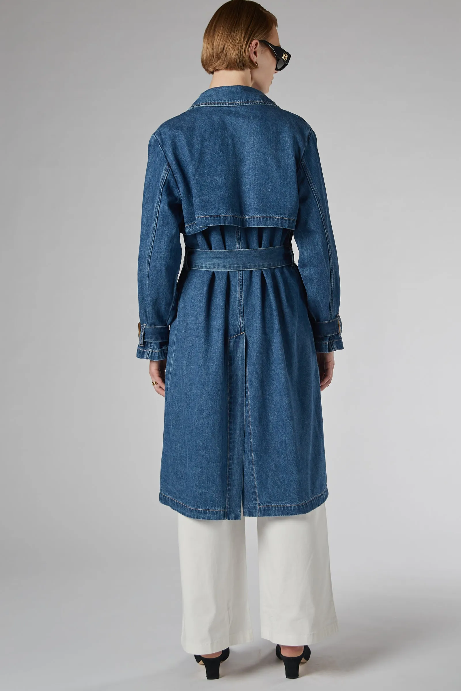 REYA DENIM TRENCH COAT
