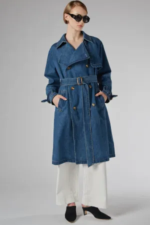 REYA DENIM TRENCH COAT