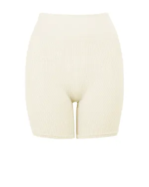 RIBBED COMPOSED Shorts | Cream