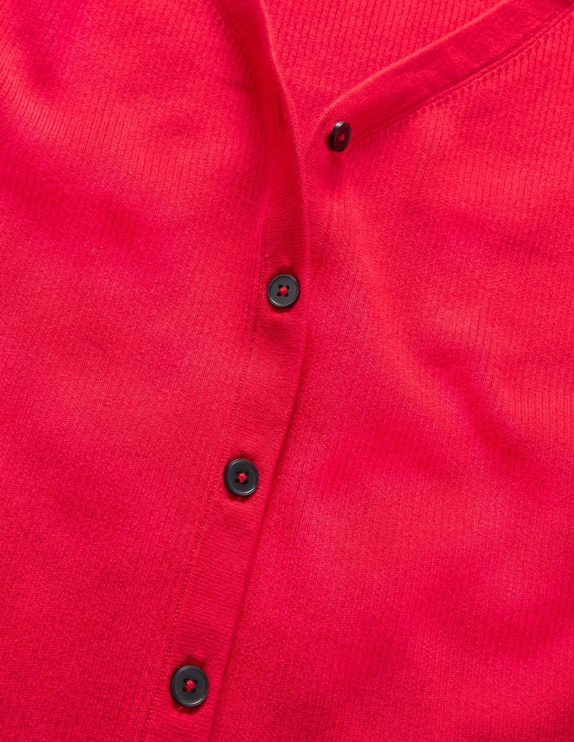 Ribbed Sweetheart Cardigan-Strawberry Tart Red